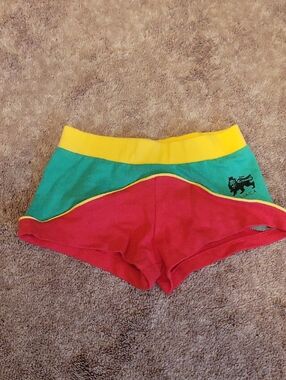 Rasta Colorblock Athletic Shorts - Red/Green/Yellow